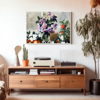 Vintage Floral Still Life Painting with Peonies - Artistic Poster