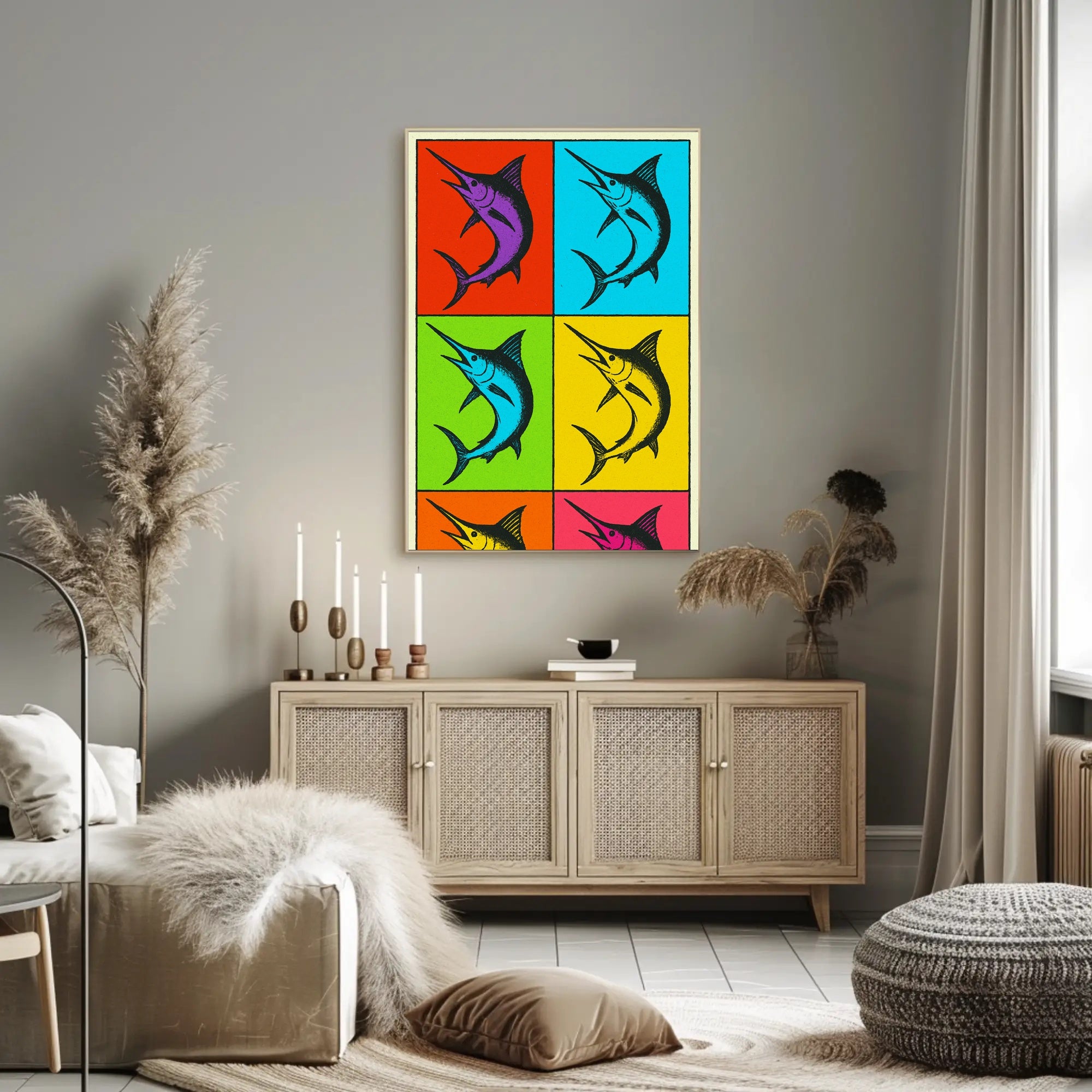 Vibrant Fish Pop Art Poster PosterGoat
