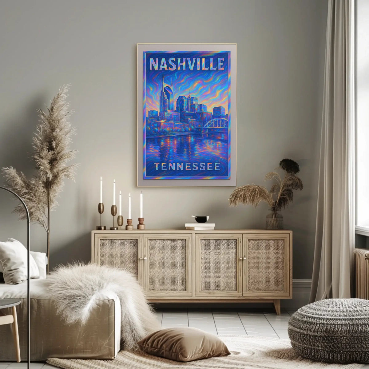 Nashville Skyline Art Poster