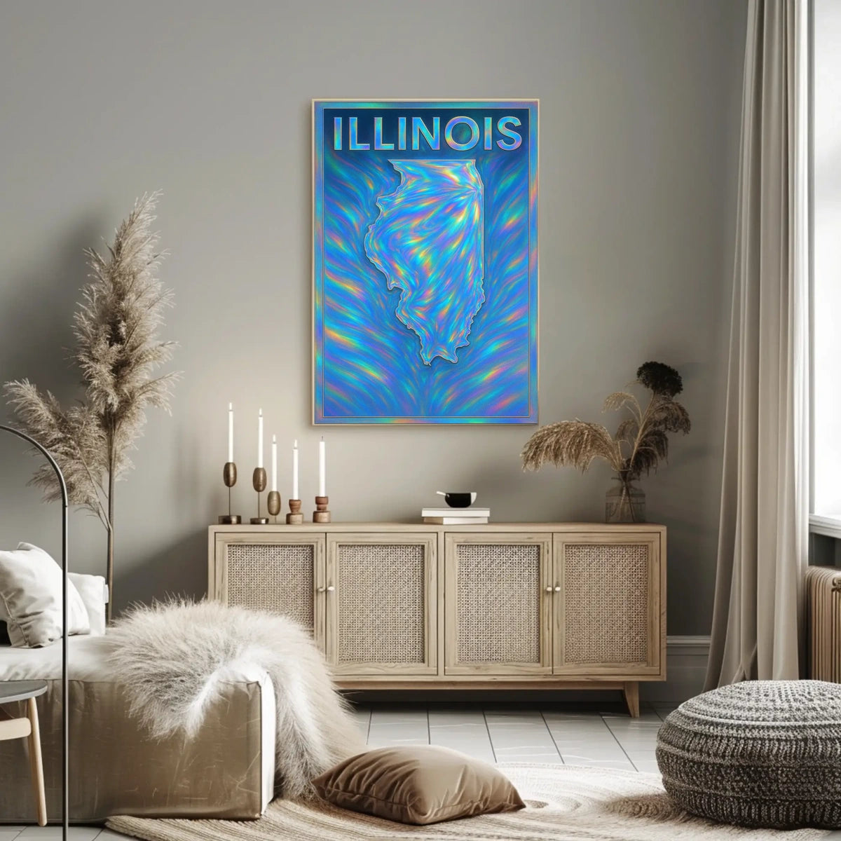 Illinois A Vibrant Tribute Poster