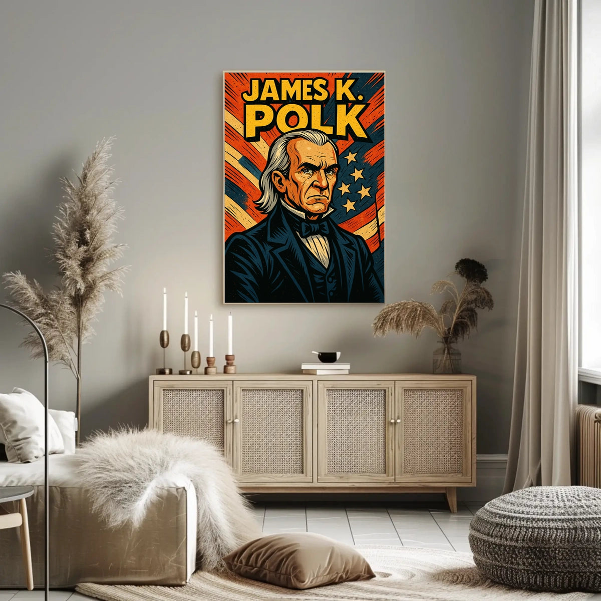 James K Polk Poster Scenic History Wall Art Print For Home