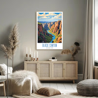 Black Canyon National Park Travel Poster Scenic Art Print