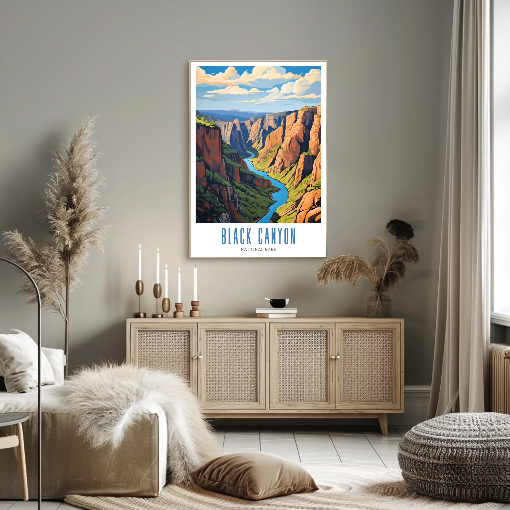 Black Canyon National Park Travel Poster Scenic Art Print