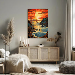 Sunset Over The Golden Gate Poster