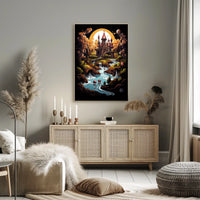 Enchanted Castle in Dreamlike Landscape Fantasy or Mythology Poster