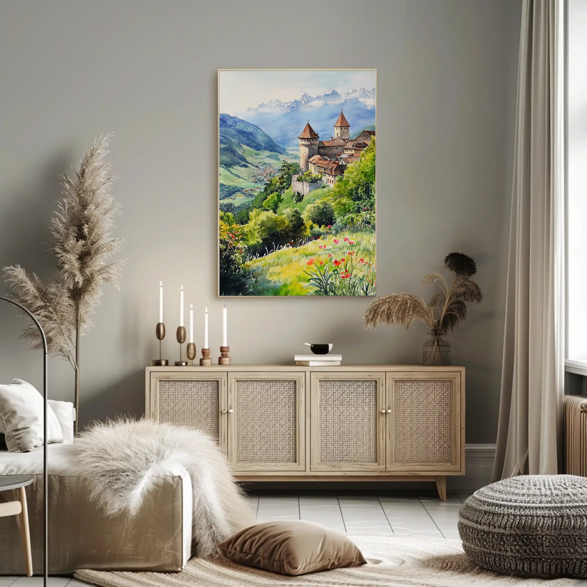 Liechtenstein Vaduz Castle Hilltop View Poster