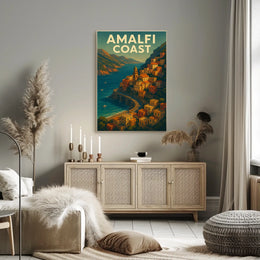 Amalfi Coast Poster 18x24 Wall Art for Coastal Decor Home