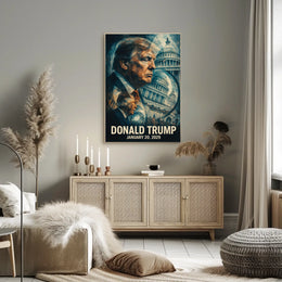 Donald Trump 47th President of the United States Double Exposure Poster