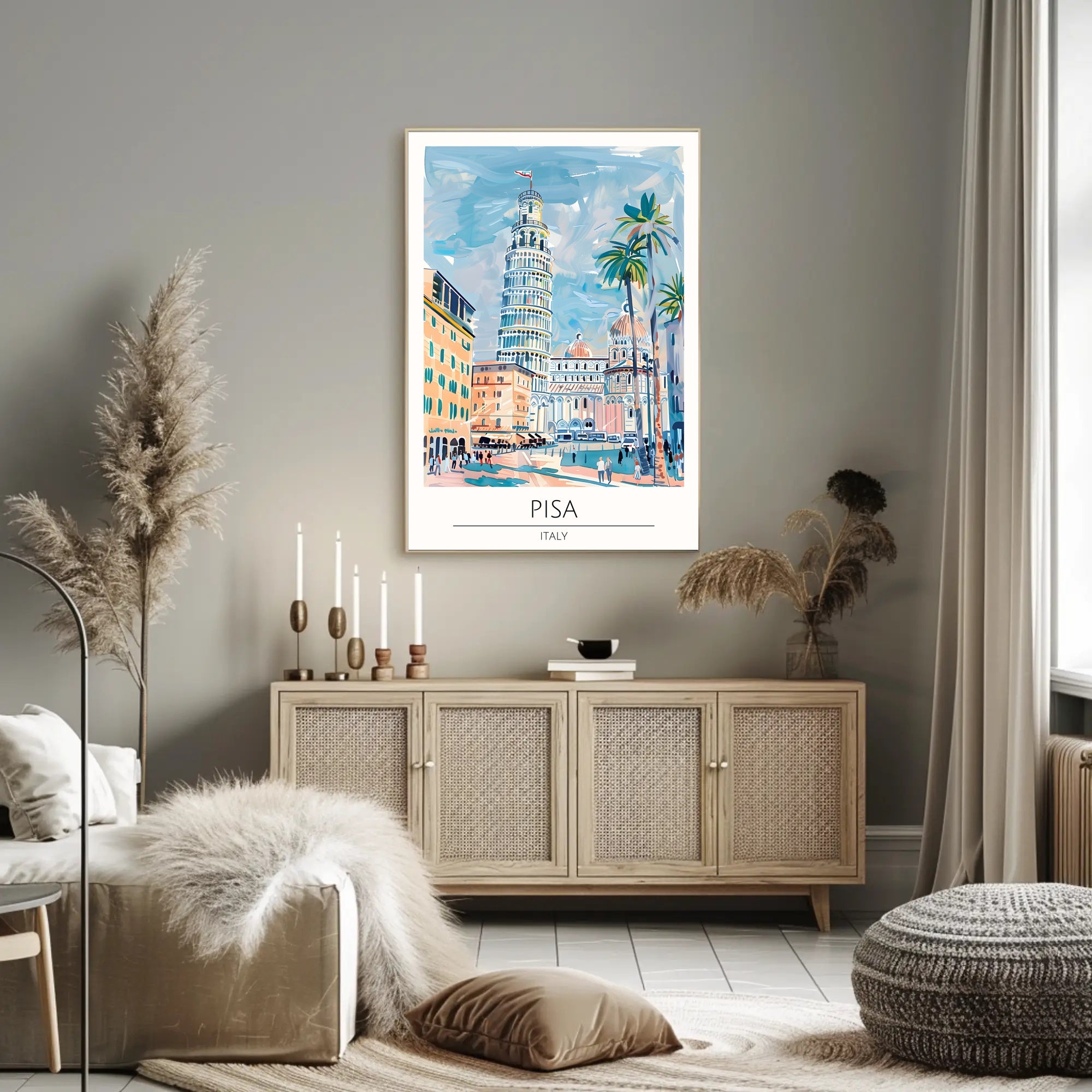 Pisa: A Vibrant Illustration Poster PosterGoat