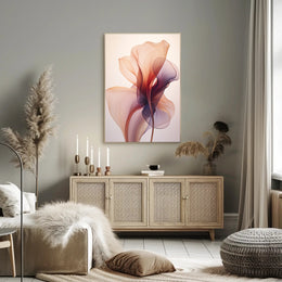 Elegant Floral Abstract: Serene Pastel Art Poster