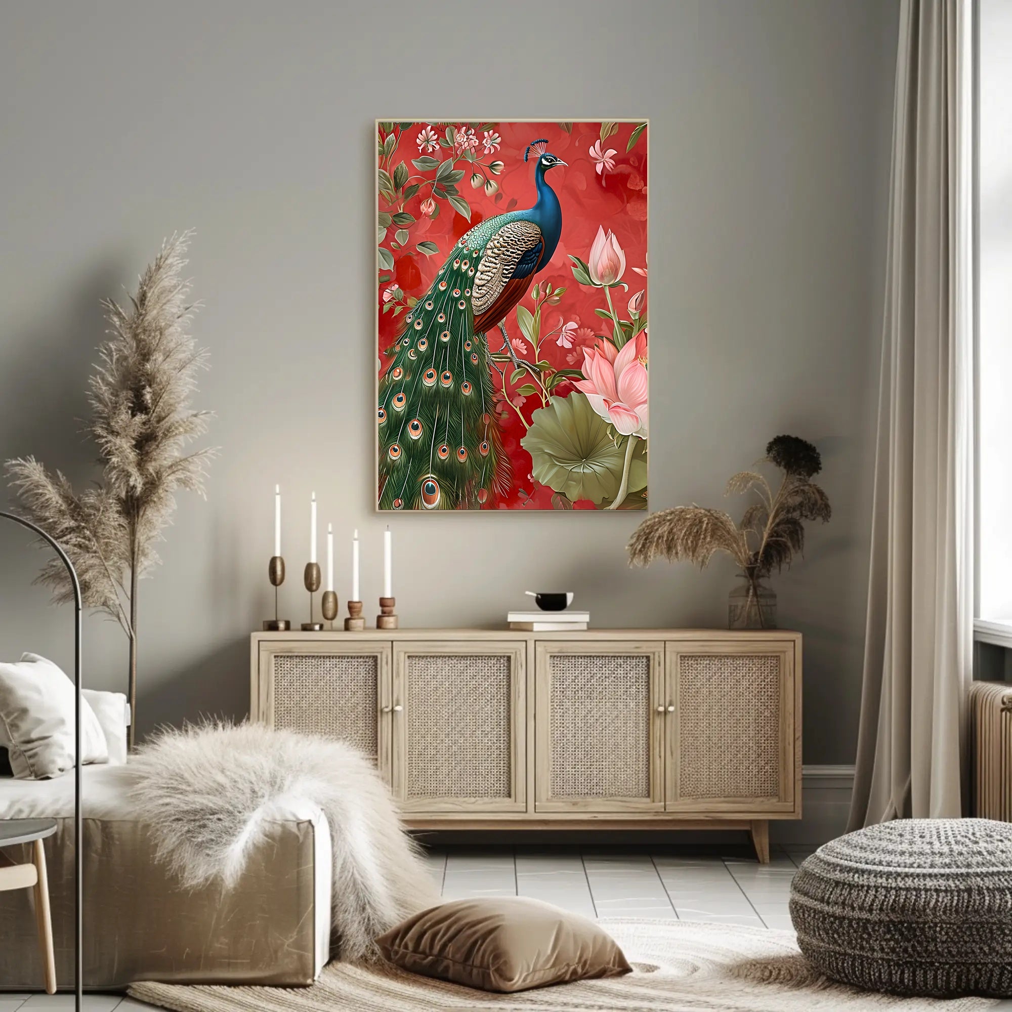 Peacock Elegance: Exotic Animal Art Poster