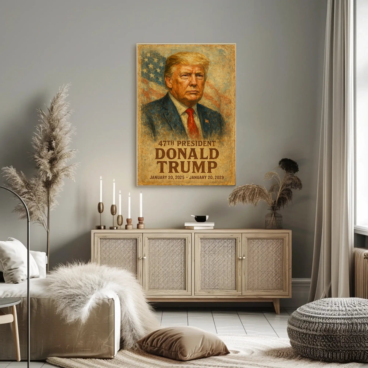 Steadfast Vision Leadership Trump Patriot Typography Poster