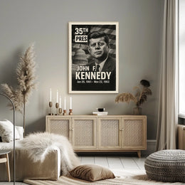 John F. Kennedy 35th President of the United States Digital Montaje Poster