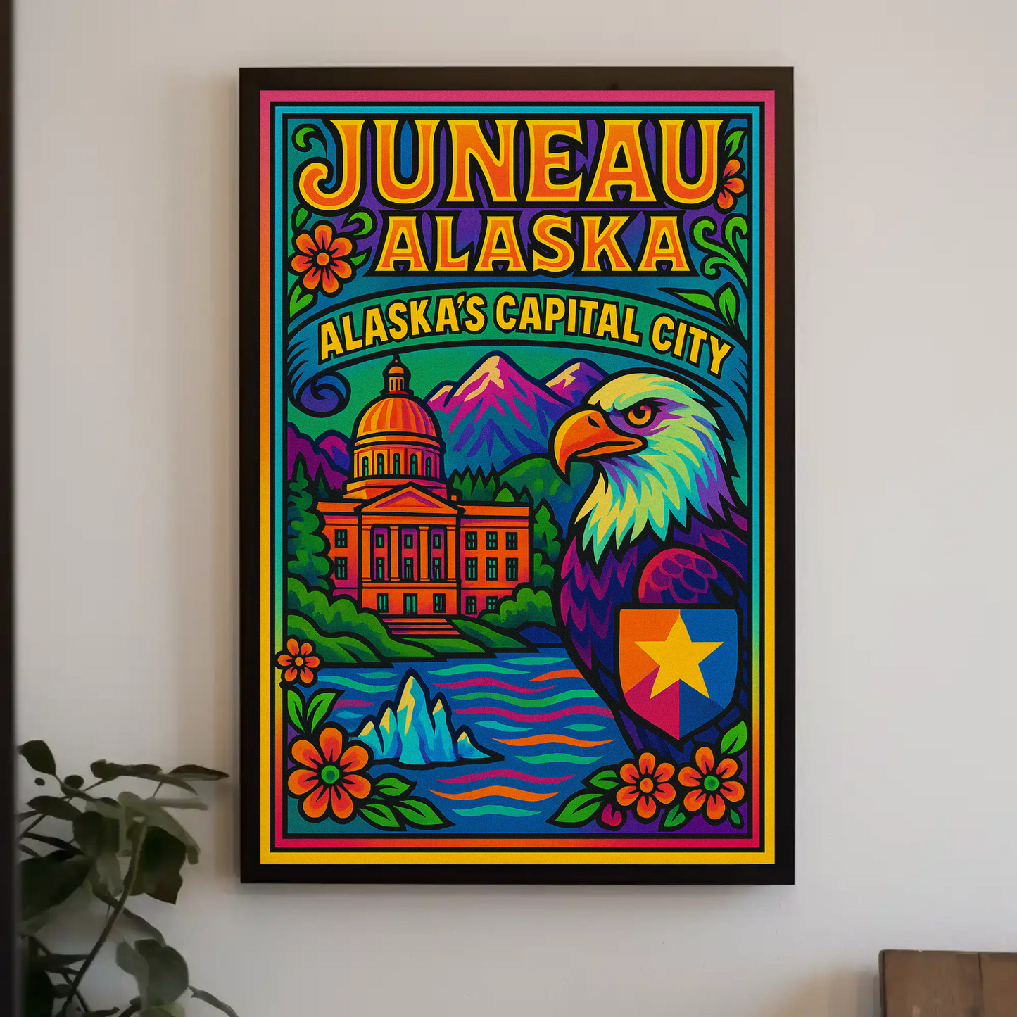 Juneau Alaska Capital City Travel Poster
