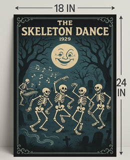 Dancing Skeletons Vintage Halloween Pop Culture Poster
