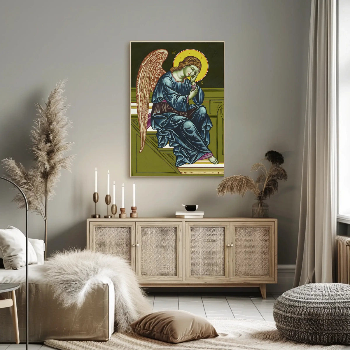 Contemplative Angelic Icon Poster