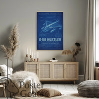 B-58 Hustler Supersonic Bomber Military Aviation Poster