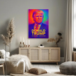 Donald Trump 47th President of the United States Neon Gradient Overlay Poster