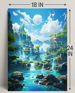 Enchanted Waterfall Paradise Poster