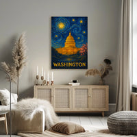 Washington Starry Night Capitol Poster