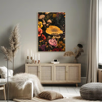 Botanical Mushroom Illustration Educational or Infographic Poster