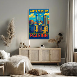 Raleigh, North Carolina Skyline Poster