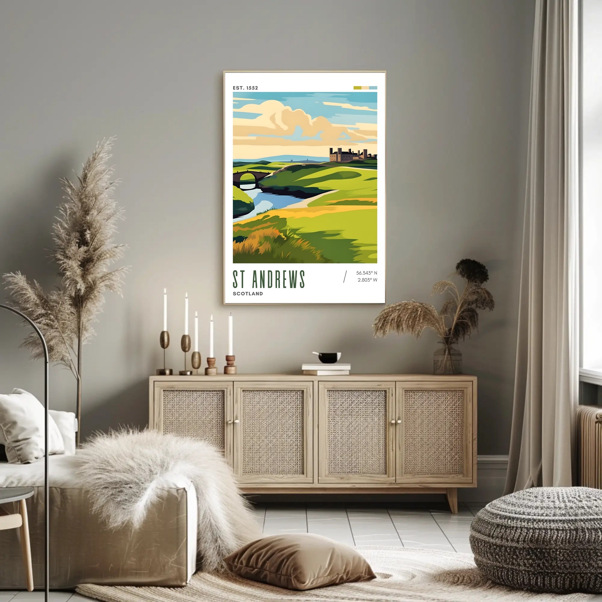 St Andrews Historical Landscape Travel Poster