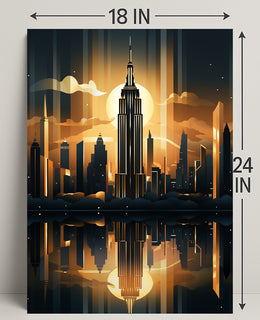 Cityscape At Dusk Poster