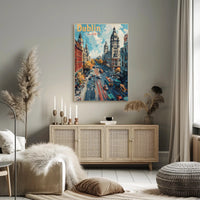 Dublin Cityscape Vibrant Architecture Travel Poster