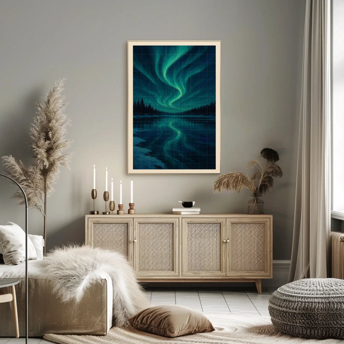 Aurora Borealis Reflections Poster