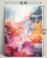 Abstract Colorful Waves Abstract Poster