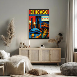 Vibrant Chicago Poster PosterGoat