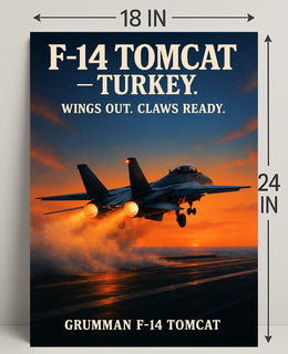Grumman F-14 Tomcat Wings Out, Claws Ready Poster PosterGoat
