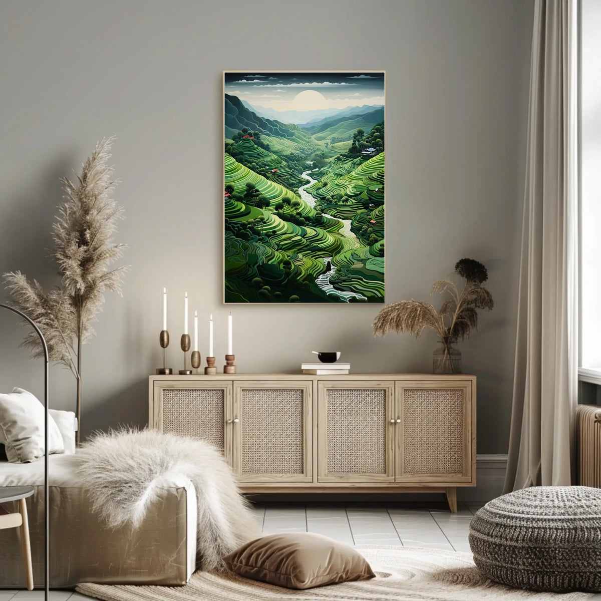 Serene Terraced Landscape Poster
