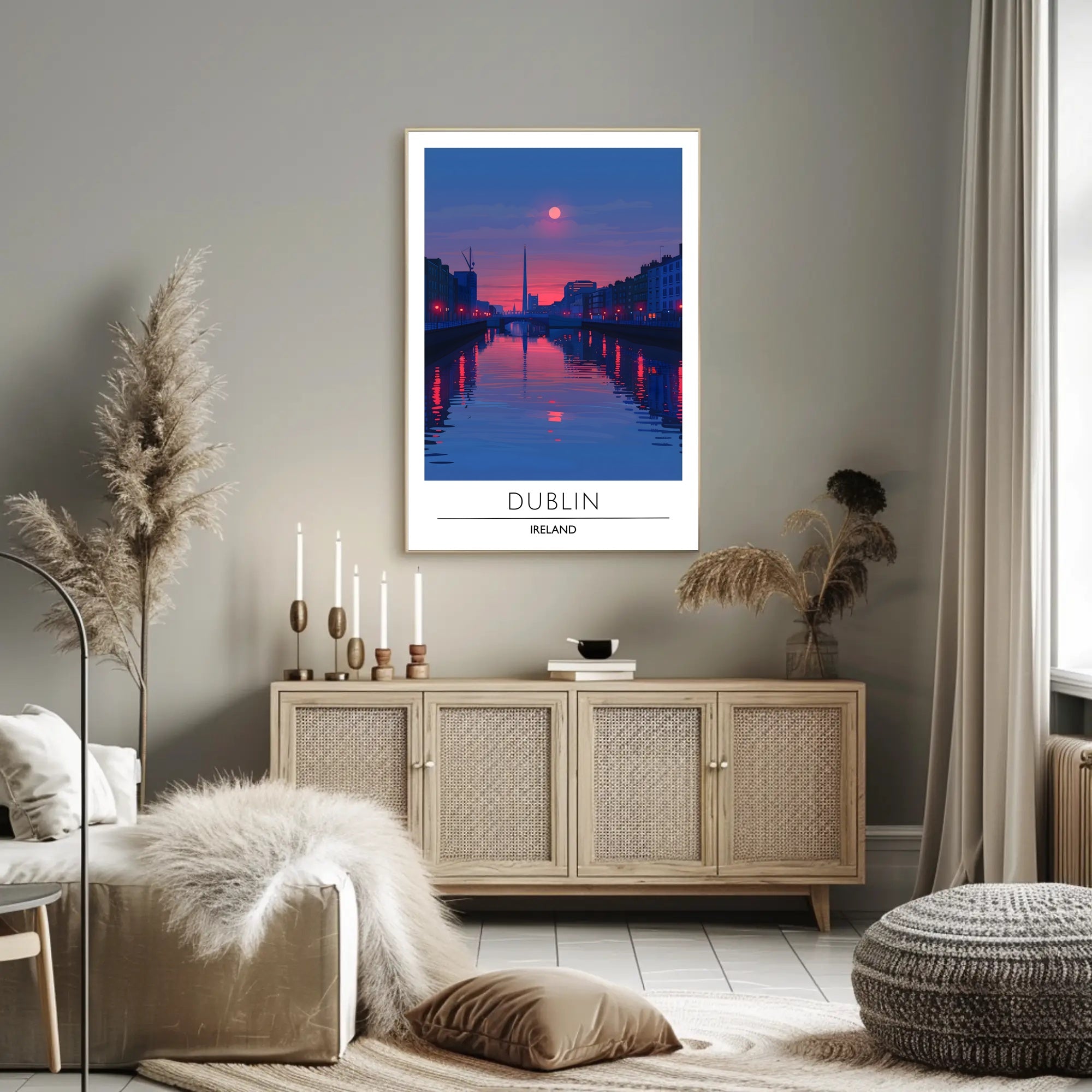 Dublin City Skyline at Sunset Urban or Cityscape Poster