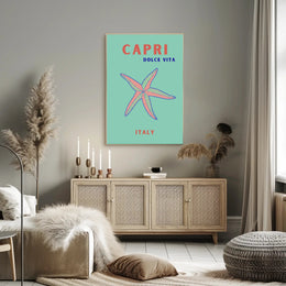 Capri, Italy Travel Poster with Bold Mediterranean Palette PosterGoat