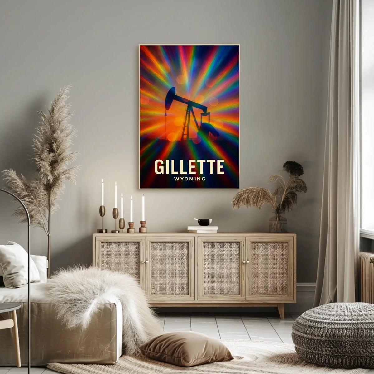 Gillette Wyoming Energy Color Travel Impressionism Poster