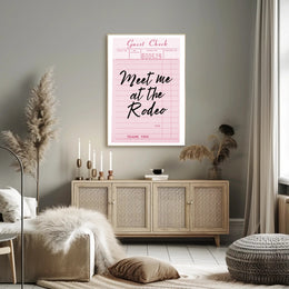 Meet Me at the Rodeo Retro-Themed Poster PosterGoat