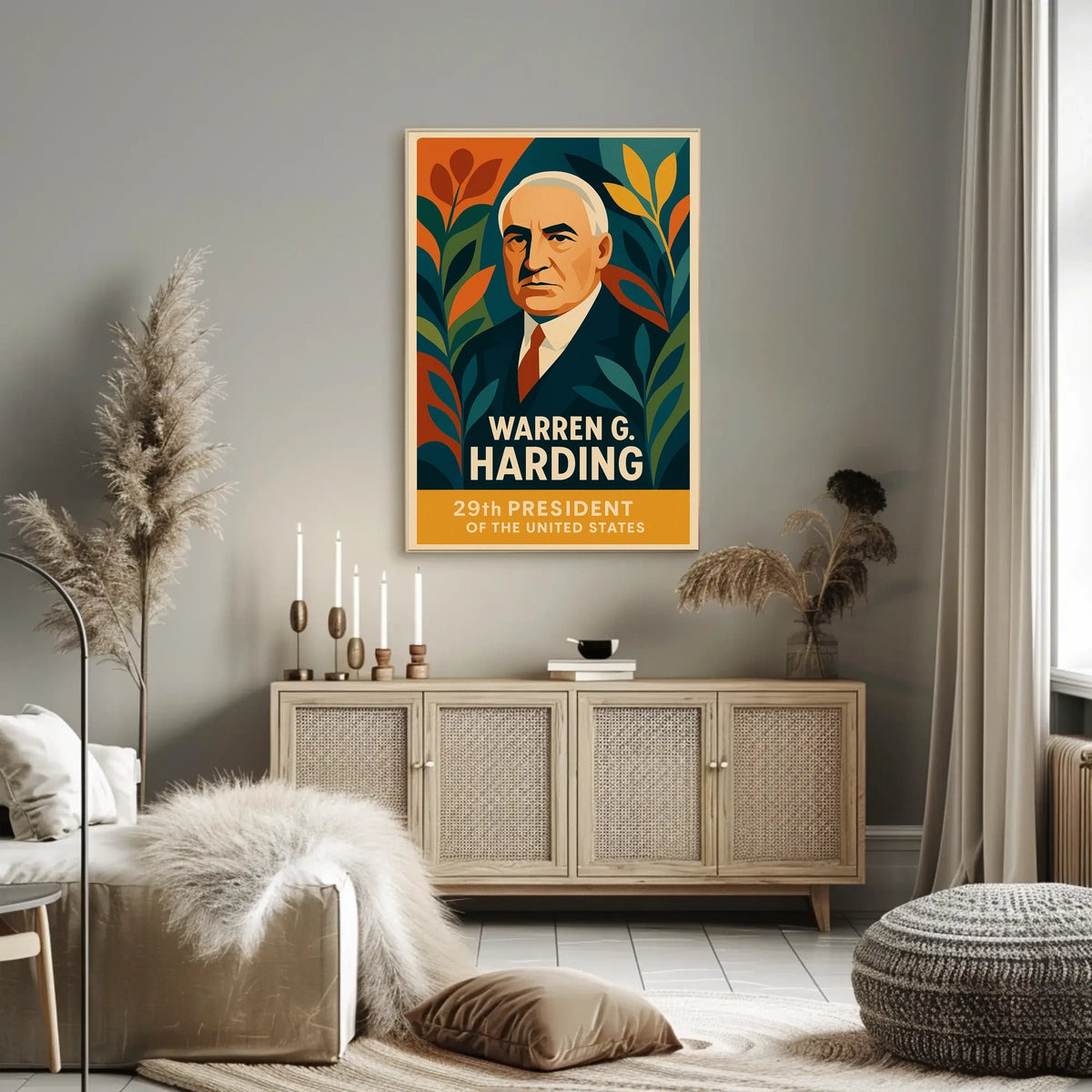 Harding Vintage Patriotic Art Deco Collector Poster