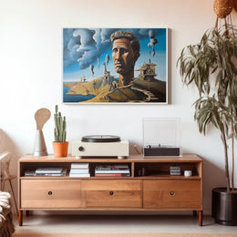 Surreal Face in Desolate Landscape - Abstract or Artistic Poster