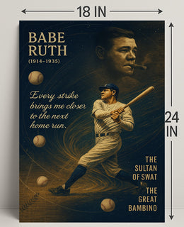 Babe Ruth Vintage Baseball Legend Sports Poster