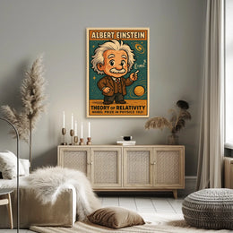 Albert Einstein Relativity Vintage Science Lovers Poster