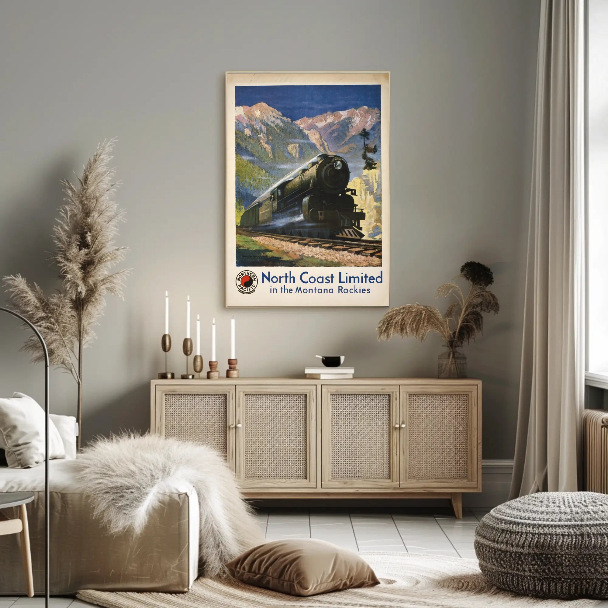 North Coast Limited in the Montana Rockies Poster