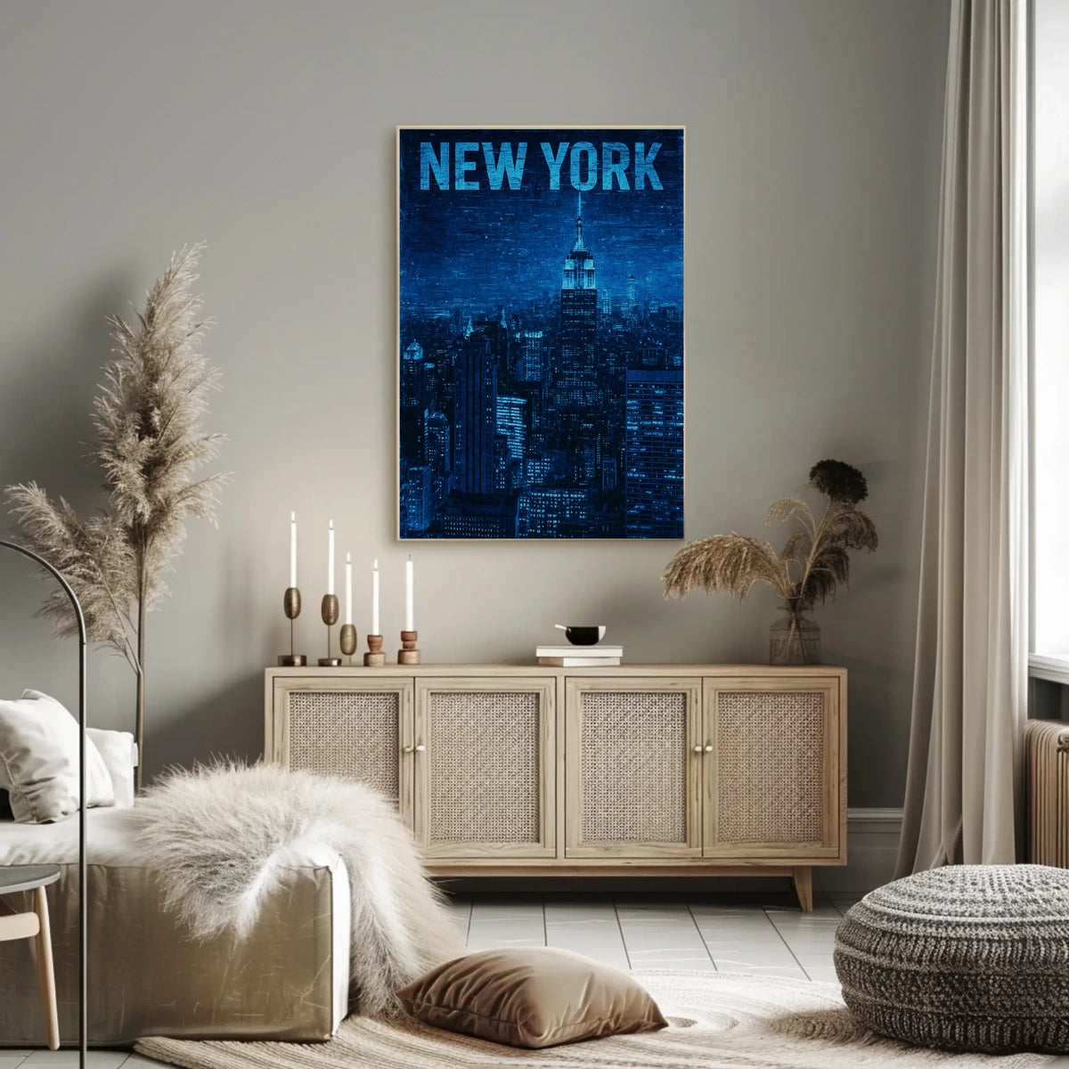 New York City Skyline Poster Wall Art Museum Quality 18x24