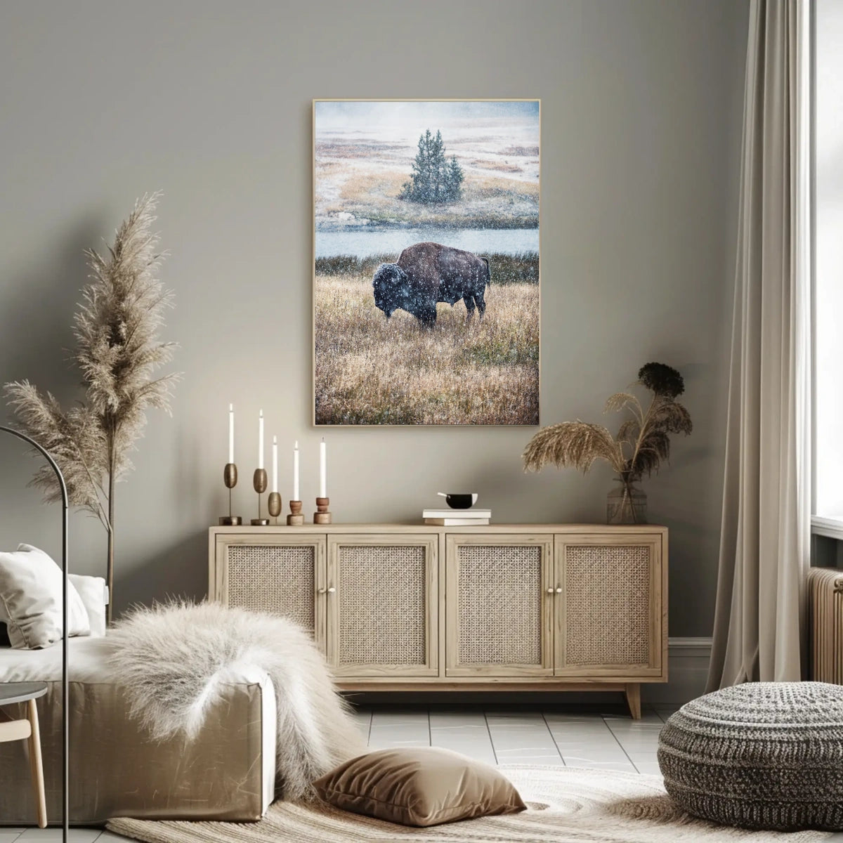 Majestic Bison In Winter Poster
