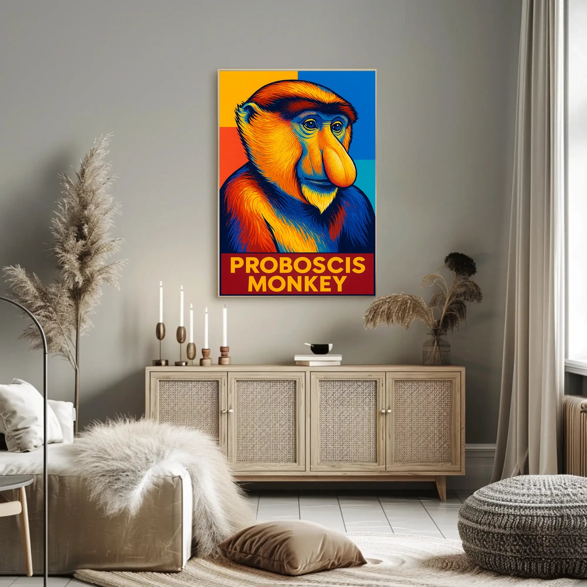 Proboscis Monkey Art Poster