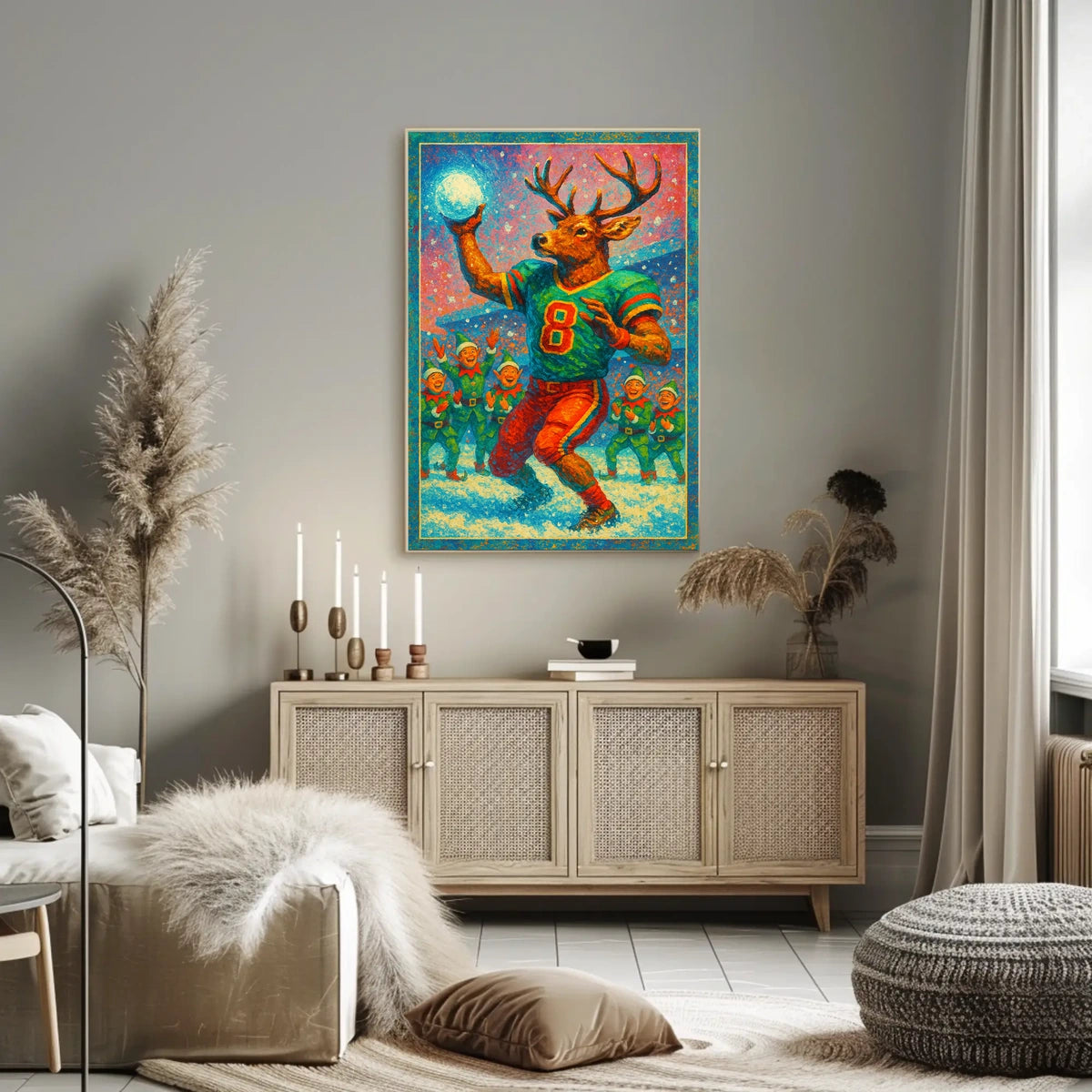 Festive Reindeer Celebration Sports Poster