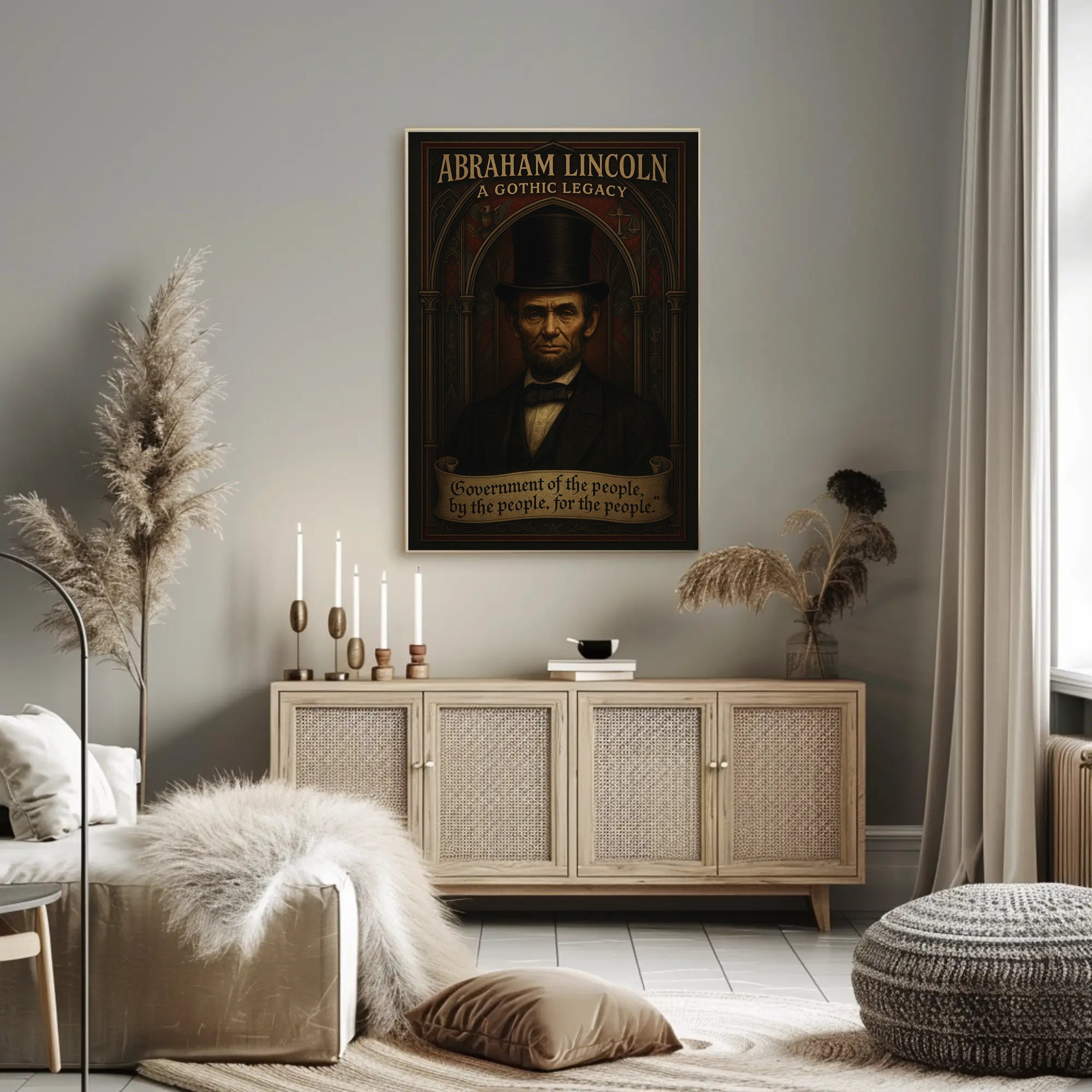 Abraham Lincoln Gothic Art Historical Presidential Poster PosterGoat