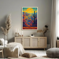 Psychedelic Vibrancy of Grand Canyon National Park Poster