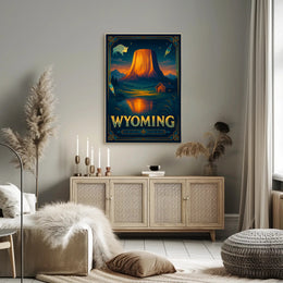 Wyoming Wilderness Poster Rustic Landscape Wall Art